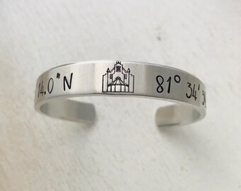 Haunted Mansion Location (exact) Coordinates Cuff bracelet,  Magic Kingdom, WDW, Foolish mortal, Ghost Host, Cast Member gift, DCP, DVC