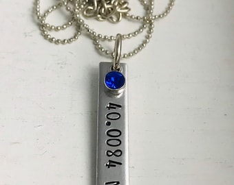 Personalized special location necklace for engagement, wedding, birthday, Coordinates, Memorial necklace, Travel gift Any location worldwide