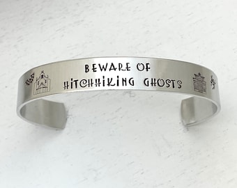 Haunted Mansion cuff bracelet, Hitchhiking Ghosts, Welcome Foolish Mortals, Madame Leota, Halloween Jewelry, bat gift, bat jewelry, MNSSHP