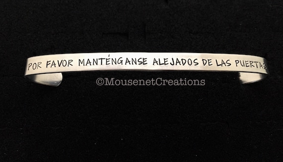Monorail Quote Cuff Bracelet Please Stand Clear Of The Etsy