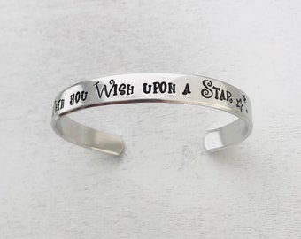 When you Wish upon a Star Cuff Bracelet, Wishes fireworks, Cast Member gift, DVC, DCP, Encouragement gift,