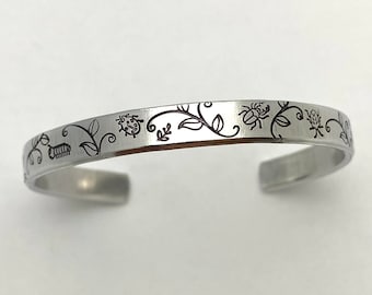 Bug and vine bracelet, entomology, bug lover, insect jewelry, bug gift, nature lover, gardening, Entomologists, Insect Lovers, Gardeners