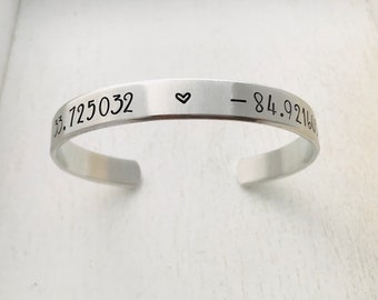 GPS coordinates bracelet of a favorite place, attraction, DVC or special location, Family gift, Valentine gift, BFF, Sister