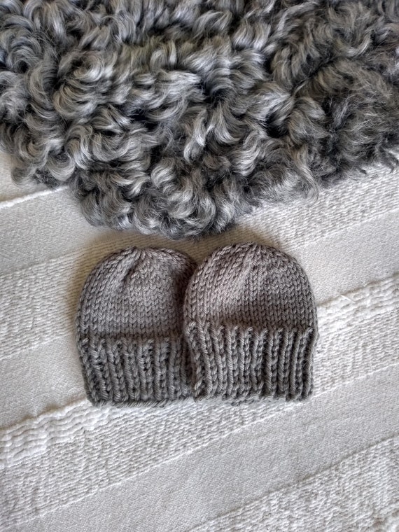 grey baby mittens