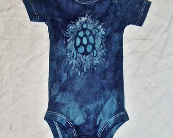 Batik Baby Body Suit with Turtle Pattern