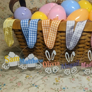 Acrylic Name Tags, Custom Easter Basket Tag, Easter Basket Tag, Basket Name Tags, Acrylic Tags
