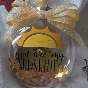 You Are My Sunshine Glitter Ornament, Personalized Glitter Ornament, Sunshine Ornament, You Are My Sunshine, Sunshine Baby Ornament