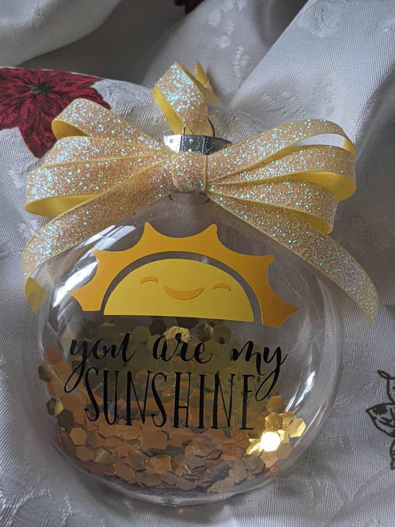 You Are My Sunshine Glitter Ornament Personalized Glitter Etsy