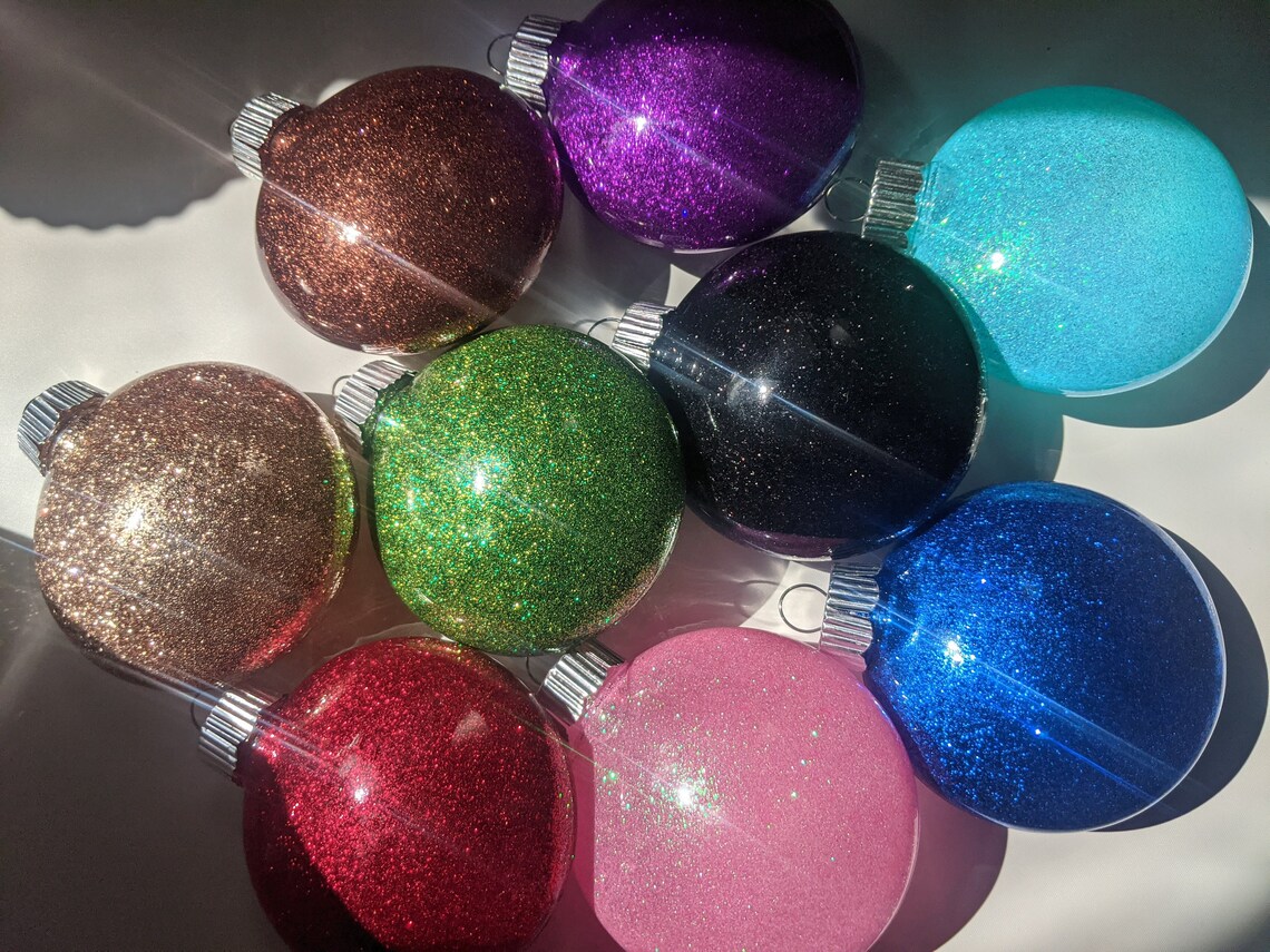 Personalized Glitter Ornament Glitter Ornament Custom Name Etsy