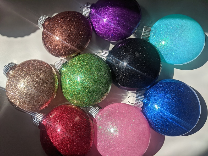 Personalized Glitter Ornament Glitter Ornament Custom Name Etsy