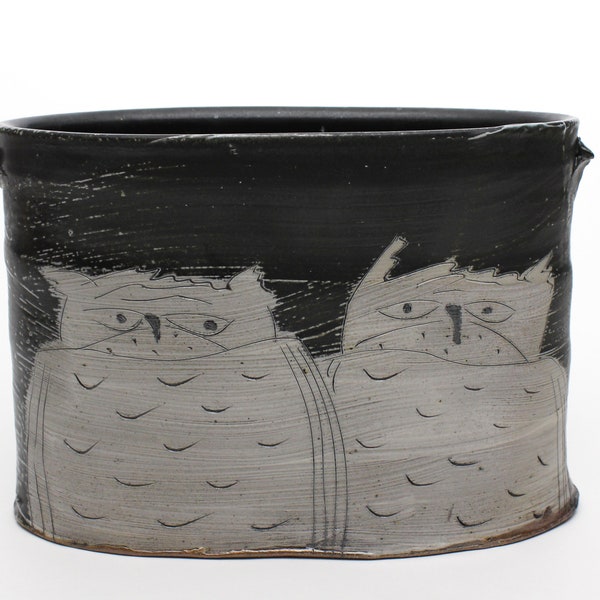 Horned Owl Oval Vase MK246