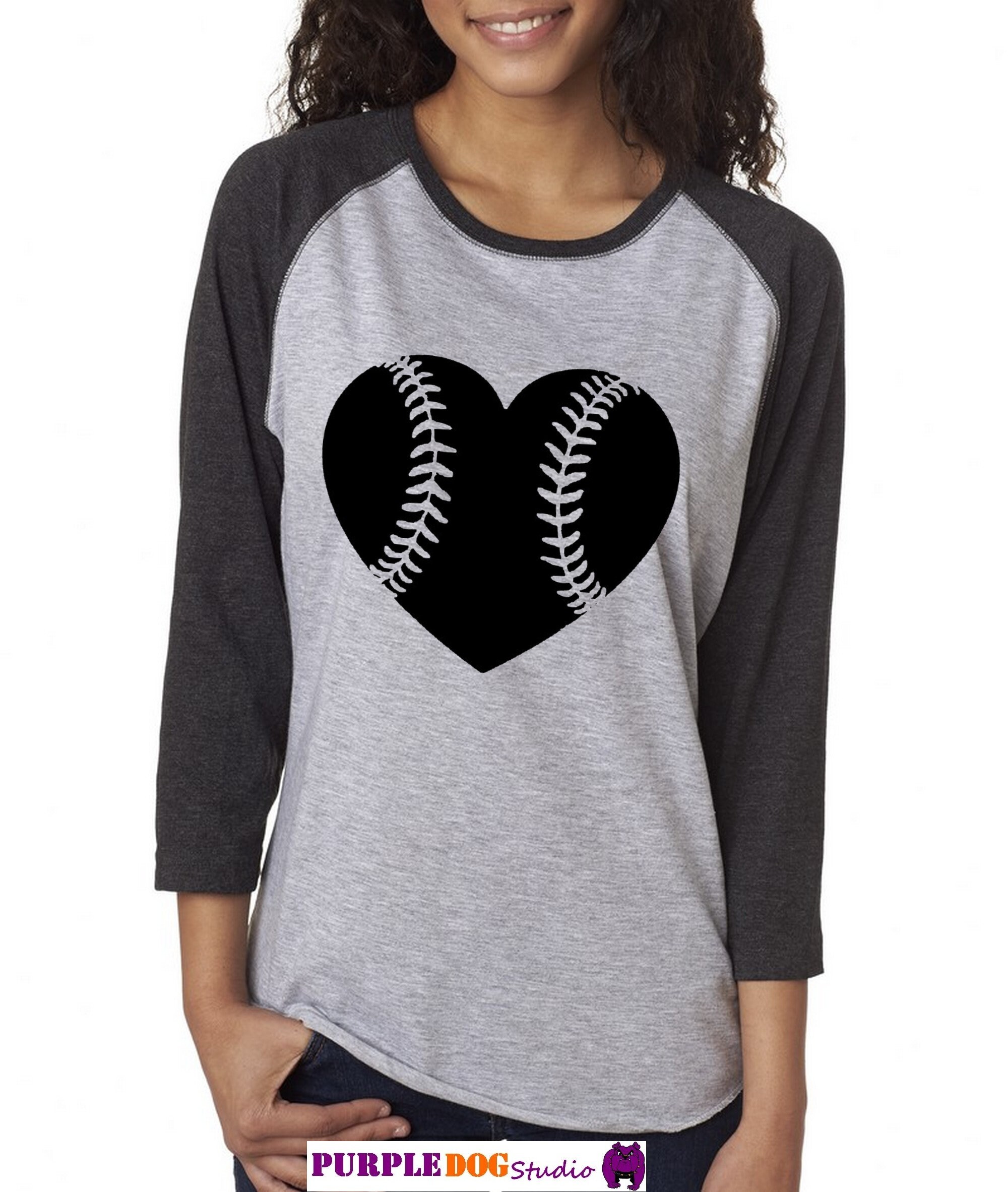 Baseball heart. 3/4 length sleeve baseball shirt. Choose any | Etsy