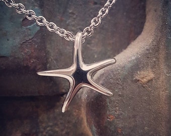 Starfish with a Secret Cremation Necklace Silver Stainless Steel Cremation Jewelry Pendant Keepsake Memorial Urn Necklace - Memory Gift