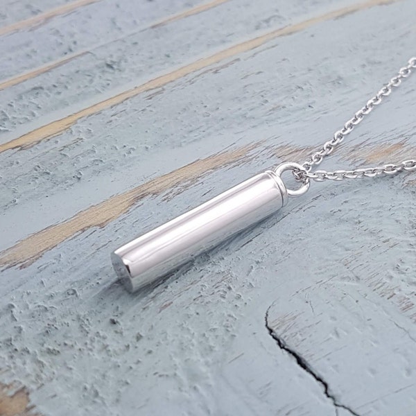 Ash Urn Pendant Necklace in Solid 925 Sterling Silver with Multiple Chain Lengths Available