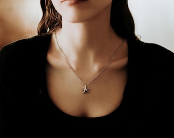 Silver Starfish Cremation Urn Necklace: Stainless Steel Memorial Pendant -  Pet Memorial