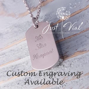 Lily Flower Urn Pendant Necklace: Stainless Steel Memorial Jewelry, Custom Engraving Pet image 9