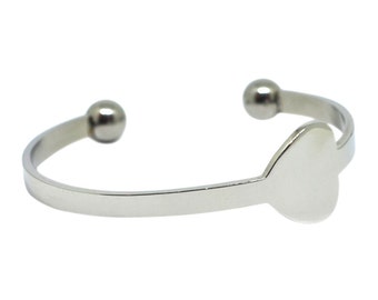 Double Ended Cremation Ash Urn Bracelet - Adjustable Size - Silver Stainless Steel - Keepsake Memorial Jewelry