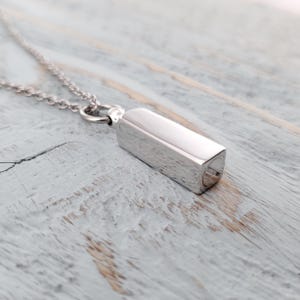 Engraved Sterling Silver Ash Urn Necklace: Pet Memorial Cremation Jewelry image 4