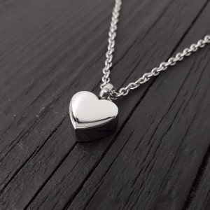 Tiny Silver Heart Capsule Cremation Urn Ashes Pendant Necklace - Memorial  Keepsake - Personalised Engraving Available - Mourning Gift