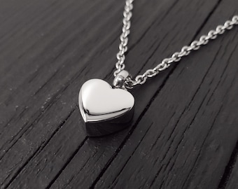 Tiny Silver Heart Capsule Cremation Urn Ashes Pendant Necklace - Memorial  Keepsake - Personalised Engraving Available - Mourning Gift