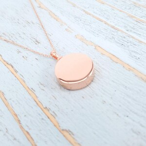 Rose Gold Ash Urn Necklace: Sterling Silver Engraved Memorial Pendant image 5