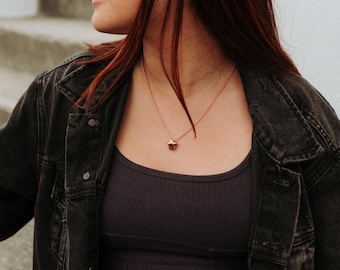 Cremation Necklace Rose Gold Star – Tiny Ash Urn Pendant, Pet Memorial Keepsake Jewelry