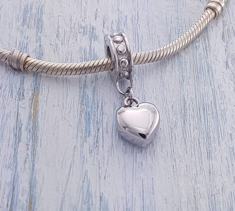 Personalized Heart Charm Bead Pandora Compatible Engraved Etsy