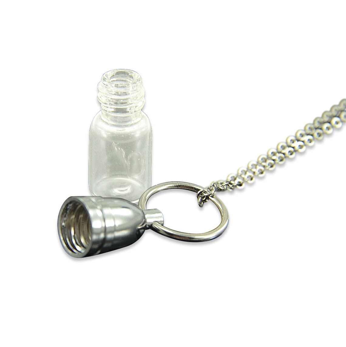 Glass Capsule Necklace Glass Container Necklace Glass Vial Etsy