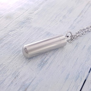 50mm Bullet Shaped Cross Cremation Urn Necklace In Stainless Steel Cremation Urn - Foto 9