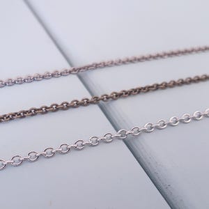 2mm Soldered Link Replacement Chain Necklace: Gunmetal, Bronze, Silver