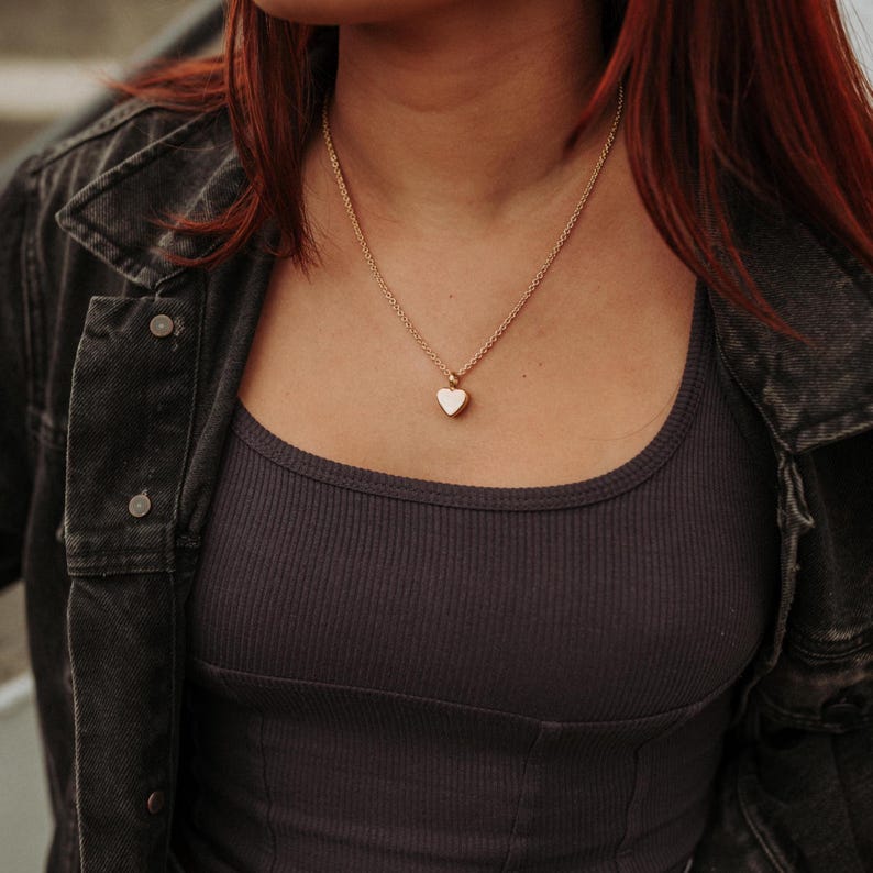 Rose Gold Heart Ash Urn Pendant Necklace