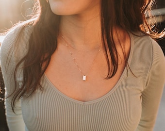 Gold Urn Necklace Ashes - Cremation Jewelry Personalized - Custom Engraved Mini Cube Urn - Crystal Grief Mourning Letter Name Date Symbol