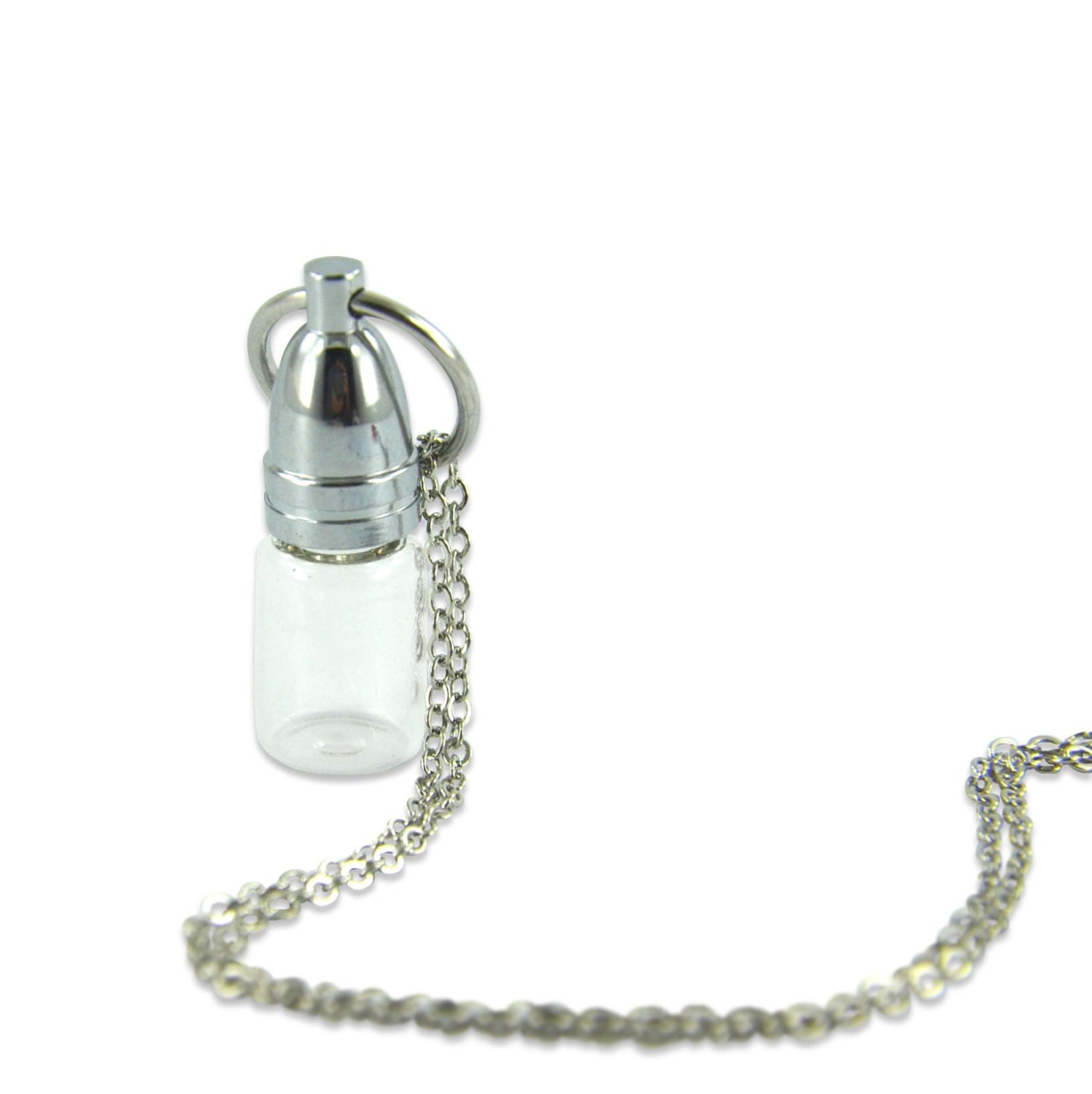 Glass Capsule Necklace Glass Container Necklace Glass Vial Etsy