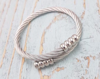 Men's Urn Bracelet: Silver Braided Stainless Steel Cremation Jewelry with Personalized Custom Engraving  Pet Memorial