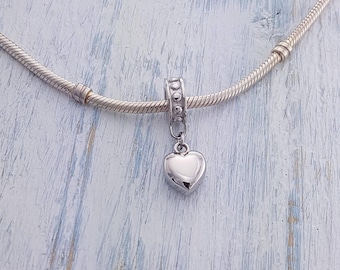 Personalized Heart Ash Urn Charm Bead: Pandora Compatible, Engraved Cremation Jewelry -  Pet Memorial