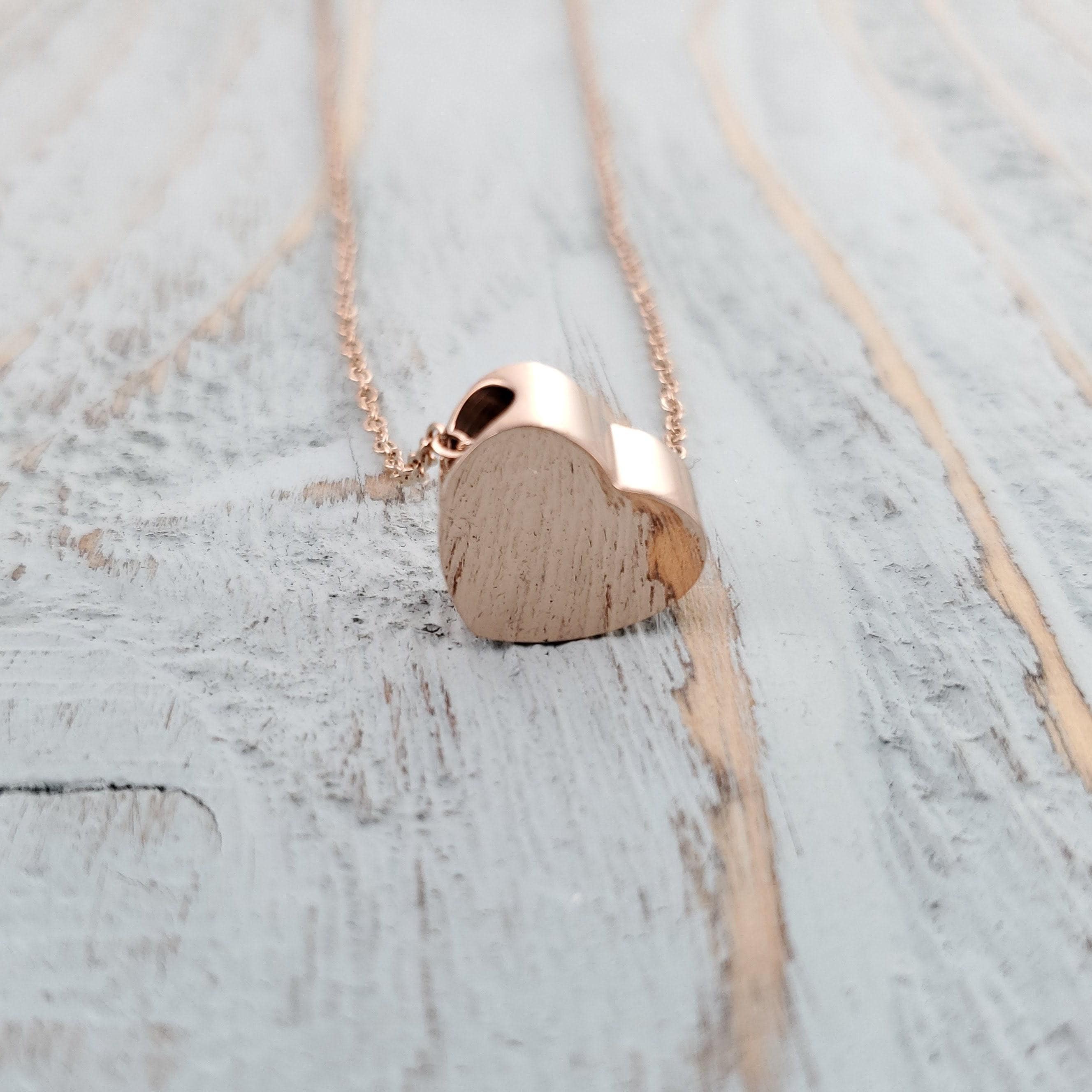 Collana con urna funeraria a forma di cuore in oro rosa: ricordo di cremazione con ceneri commemorative, ricordo personalizzato per animali domestici - Italia