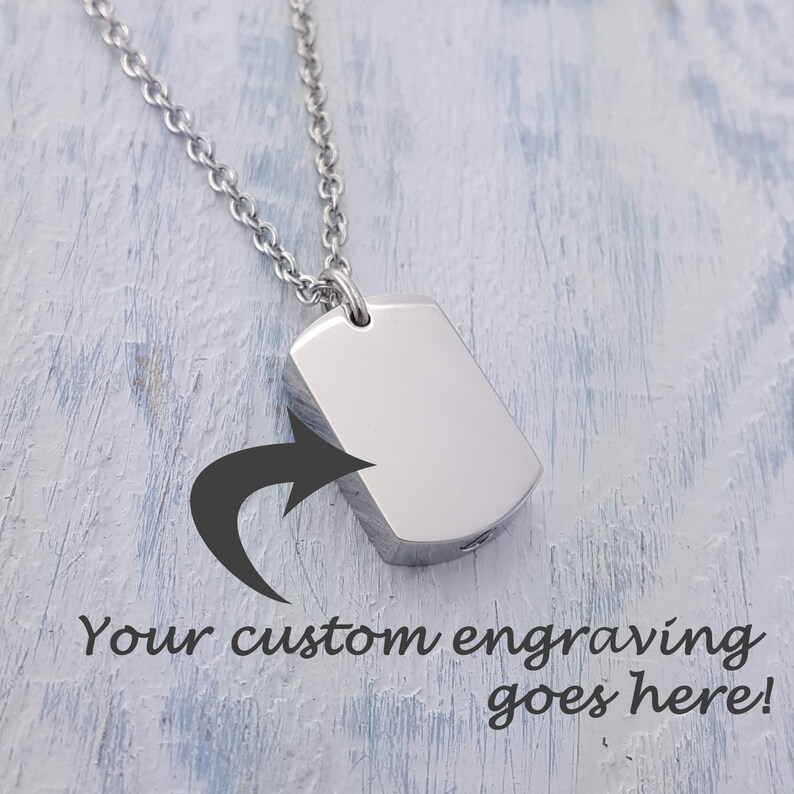 Dog Tag Cremation Ashes Urn Pendant Necklace Military Etsy