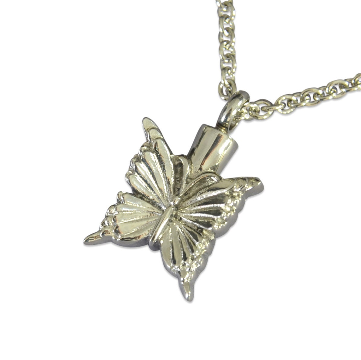 Silver Butterfly Cremation Urn Necklace Ashes Pendant - Etsy