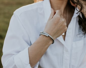 Women's Urn Bracelet in Silver Braided Hypoallergenic Stainless Steel with Personalized Custom Engraving and Gift Wrap Available