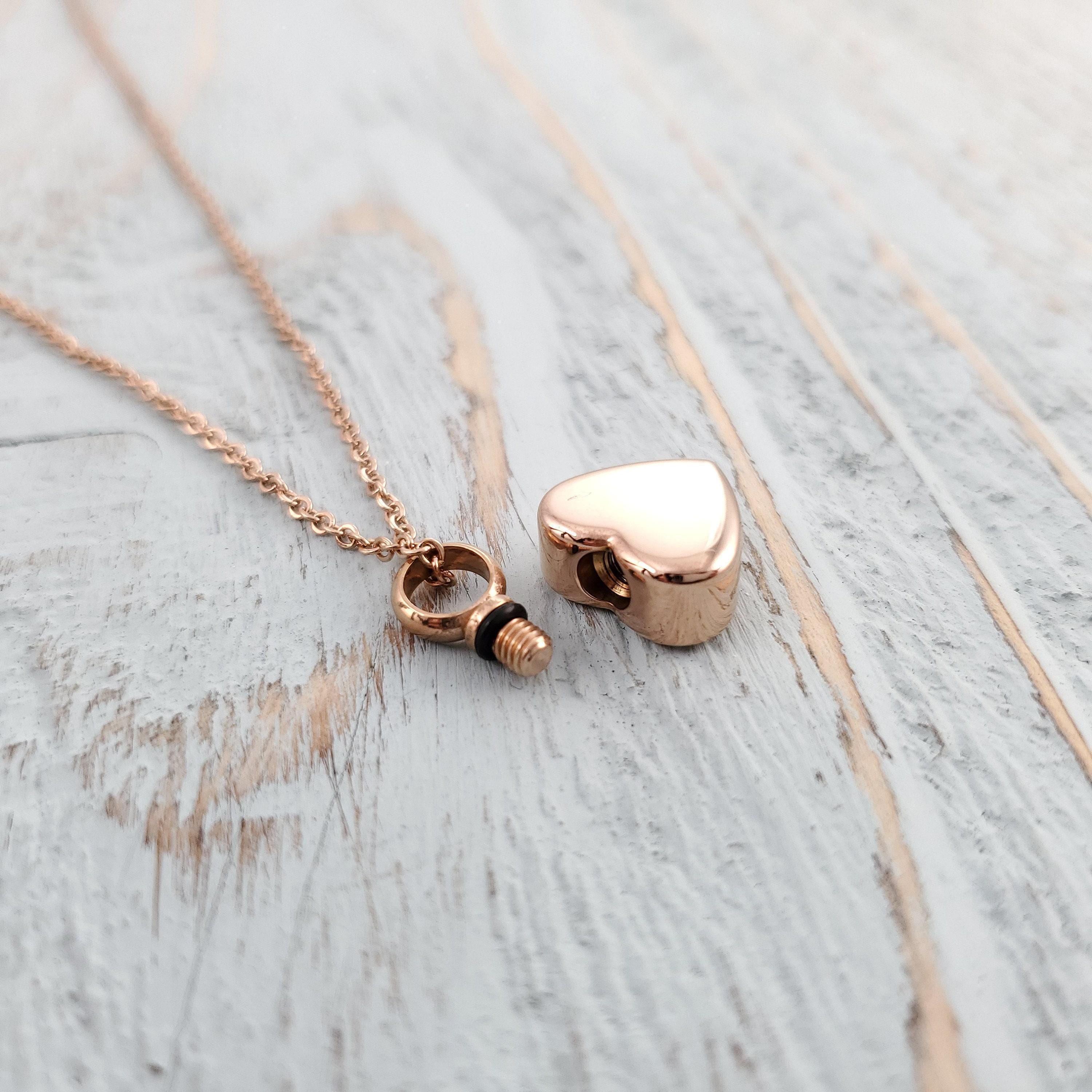 Collana con urna a forma di cuore personalizzata con ritratto di animale domestico personalizzato - Gioielli commemorativi incisi per le ceneri di cani, gatti e cavalli - Regalo per la perdita di