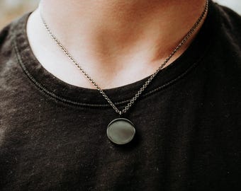 Custom Handwriting Cremation Urn Necklace: Black Stainless Steel Ash Keepsake -  Pet Memorial