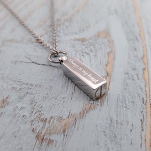 Engraved Sterling Silver Ash Urn Necklace: Pet Memorial Cremation Jewelry image 5