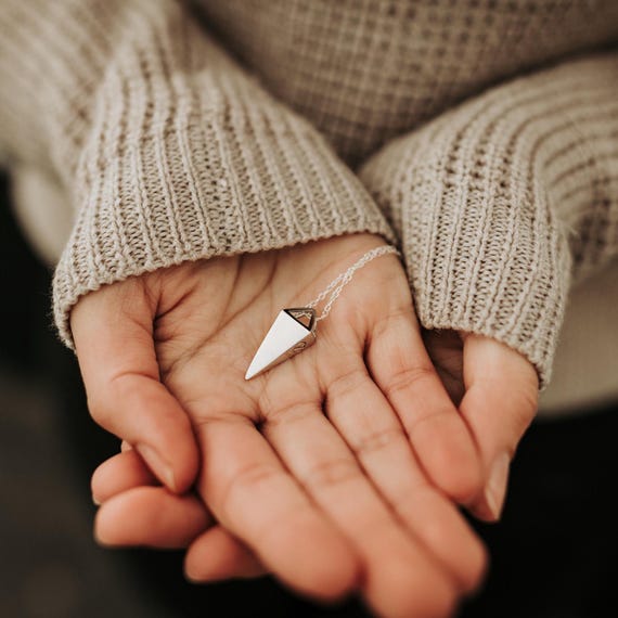 Sterling Silver Tapered Urn Necklace: Modern Memorial Pendant, Custom Engraving