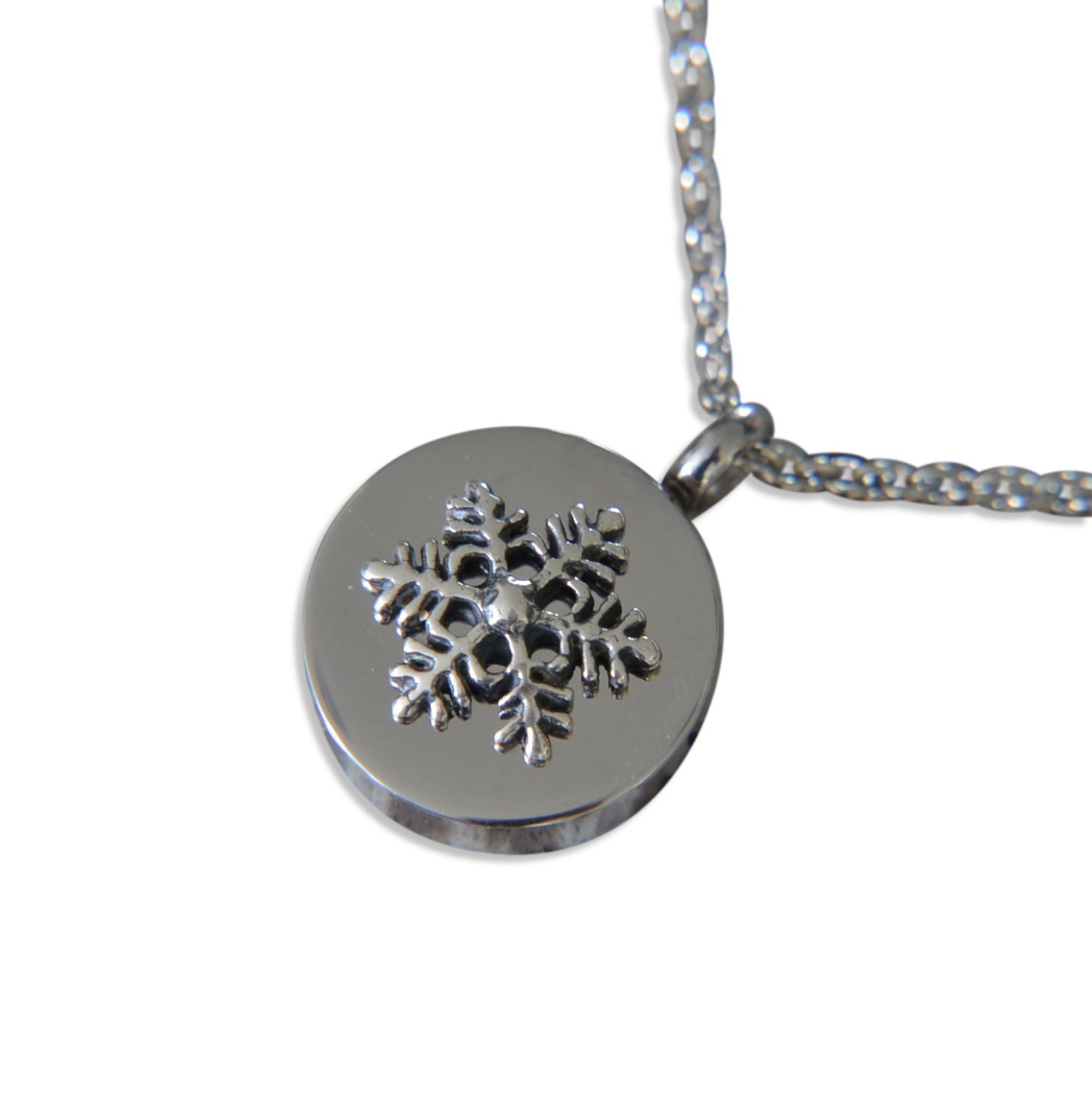 Snowflake Cremation Urn Pendant Necklace Keepsake Sterling | Etsy