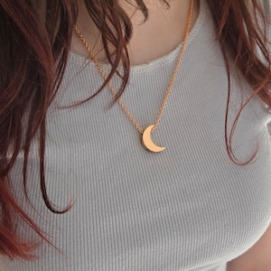 Rose Gold Personalized Crescent Moon Cremation Necklace – Custom Engraved Stainless Steel Urn Pendant for Ashes – Memorial Keepsake Jewelry