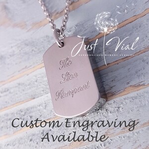Circle Cremation Ash Urn Pendant Necklace: Silver Stainless Steel Custom Engraving Fingerprint, Handwriting, Dog Cat Nose or Paw Print image 6