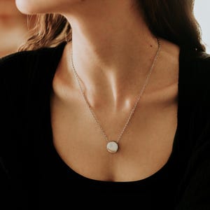 Simple Modern Circle Cremation Ash Urn Pendant Necklace - Polished Hypoallergenic Stainless Steel - Personalized Custom Engraving