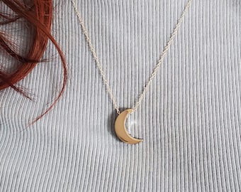 Collier de crémation personnalisé croissant de lune : pendentif de crémation commémoratif pour animal de compagnie urne en acier inoxydable gravée