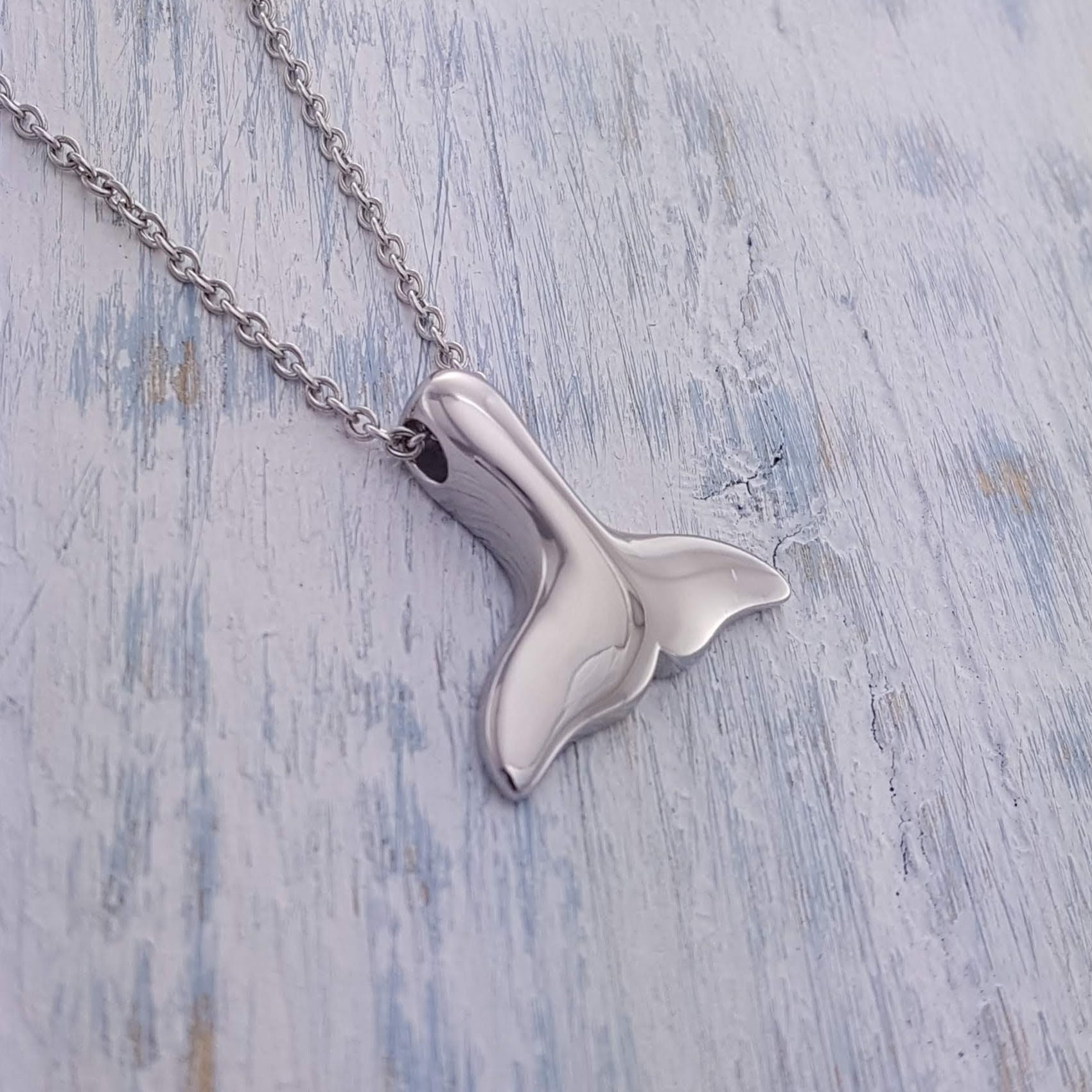 Whale Tail Cremation Urn Pendant Necklace Silver Stainless | Etsy