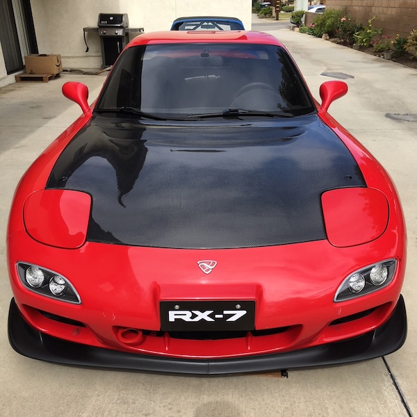 RX-7 Carbon Fiber or Black 99 Spec License Tag Plate for JDM Mazda RX7 Bumper